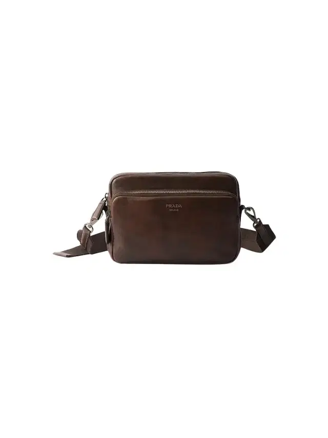 Prada Men's Leather Shoulder Bag - Brown