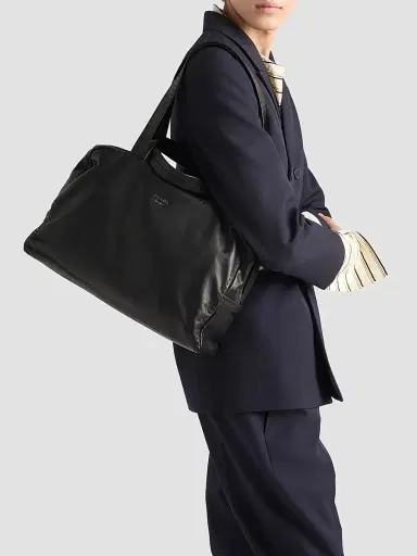 Prada Men's Nappa Leather Work Bag - Black | Thumbnail 2