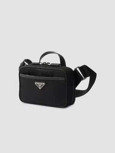 Prada Men's Re-Nylon and Saffiano Leather Shoulder Bag - Black | Thumbnail 3
