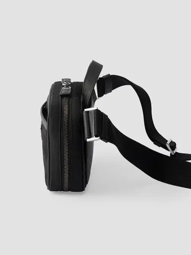 Prada Men's Re-Nylon and Saffiano Leather Shoulder Bag - Black | Thumbnail 4