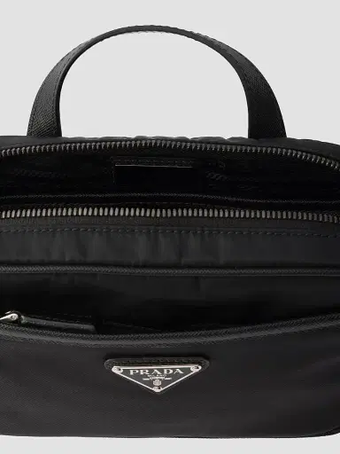 Prada Men's Re-Nylon and Saffiano Leather Shoulder Bag - Black | Thumbnail 6
