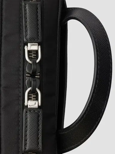 Prada Men's Re-Nylon and Saffiano Leather Shoulder Bag - Black | Thumbnail 7