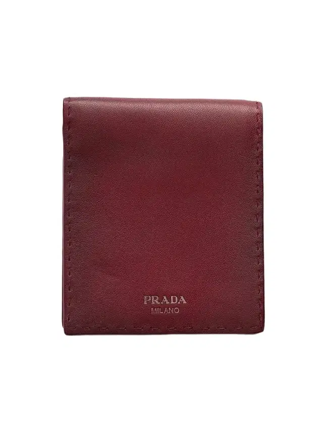 Prada Men's Antiqued Leather Wallet - Red
