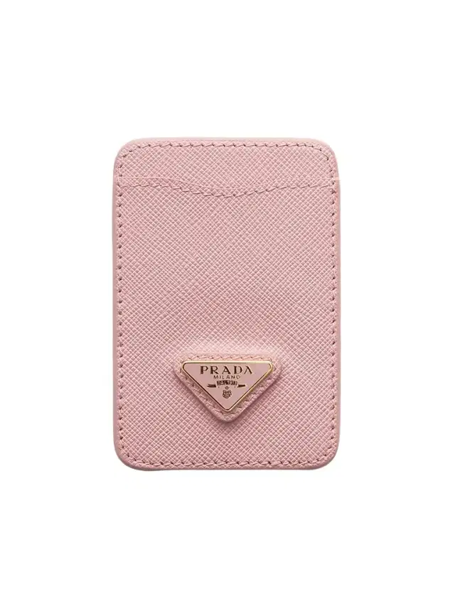 Women's Saffiano Leather Card Holder - Pink