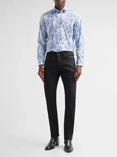 Etro Men's Roma Stretch-Cotton Shirt - Print On White Base - Size 18.5 | Thumbnail 2 Etro Men's Roma Stretch-Cotton Shirt - Print On White Base - Size 18.5 | Thumbnail 2