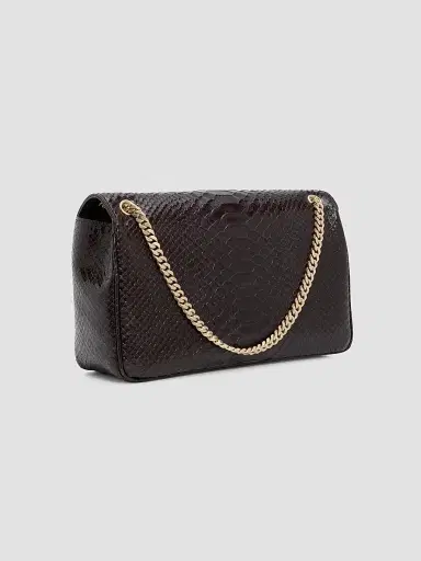 Tom Ford Women's Mia Python-Embossed Leather Chain Shoulder Bag - Espresso | Thumbnail 2