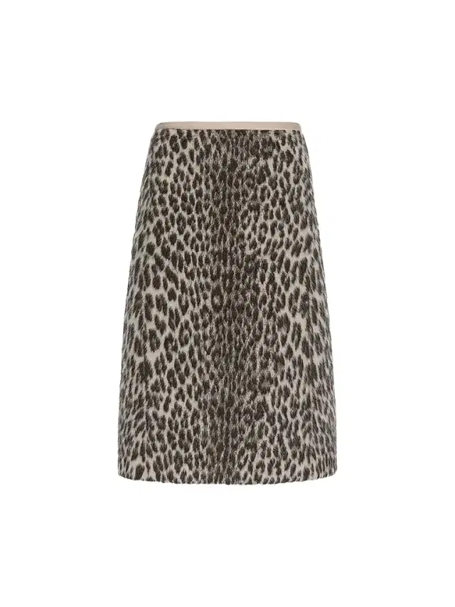 Women's Jacquard Wool and Alpaca Calf Length Skirt - Ecru