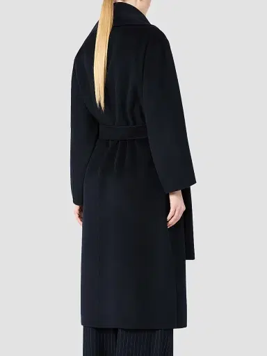 Max Mara Women's Double Wool and Cashmere Robe Coat - Midnight Blue - Size 12 | Thumbnail 5