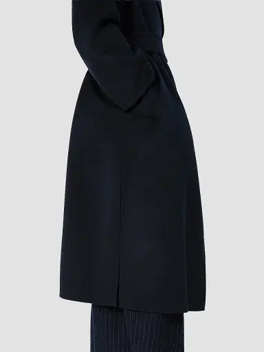 Max Mara Women's Double Wool and Cashmere Robe Coat - Midnight Blue - Size 12 | Thumbnail 6