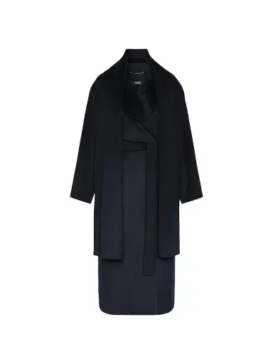 Max Mara Women's Double Wool and Cashmere Robe Coat - Midnight Blue - Size 12 | Thumbnail 1