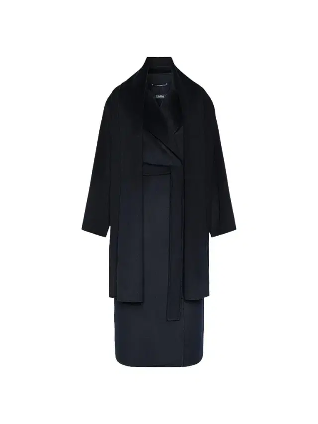 Women's Double Wool and Cashmere Robe Coat - Midnight Blue - Size 12 Women's Double Wool and Cashmere Robe Coat - Midnight Blue - Size 12