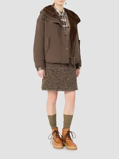 Weekend Max Mara Women's Wool Blend Boucle Short Skirt - Brown | Thumbnail 2