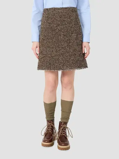 Weekend Max Mara Women's Wool Blend Boucle Short Skirt - Brown | Thumbnail 3