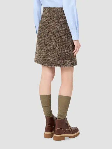 Weekend Max Mara Women's Wool Blend Boucle Short Skirt - Brown | Thumbnail 4