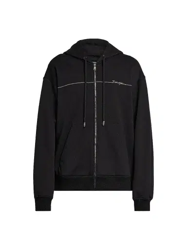 Dolce & Gabbana Men's Logo Cotton Zip-Front Hoodie - Nero | Thumbnail 1