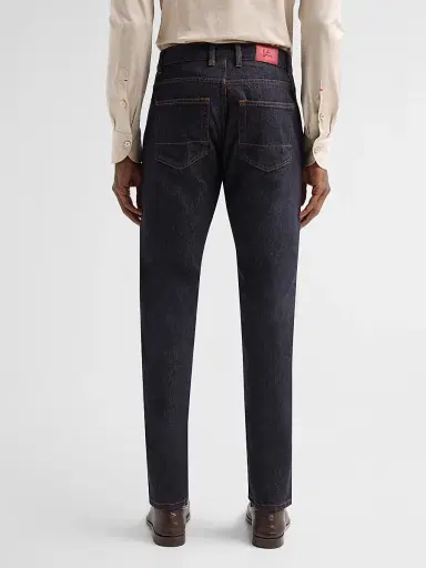 Isaia Men's Light Denim Slim Jeans - Navy | Thumbnail 3 Isaia Men's Light Denim Slim Jeans - Navy | Thumbnail 3