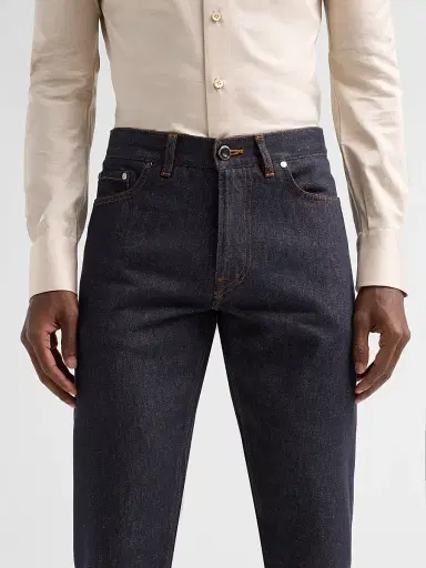 Isaia Men's Light Denim Slim Jeans - Navy | Thumbnail 5 Isaia Men's Light Denim Slim Jeans - Navy | Thumbnail 5