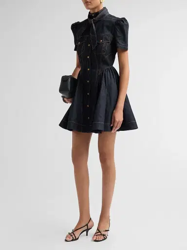 Zimmermann Women's Denim Corset Minidress | Thumbnail 4 Zimmermann Women's Denim Corset Minidress | Thumbnail 4