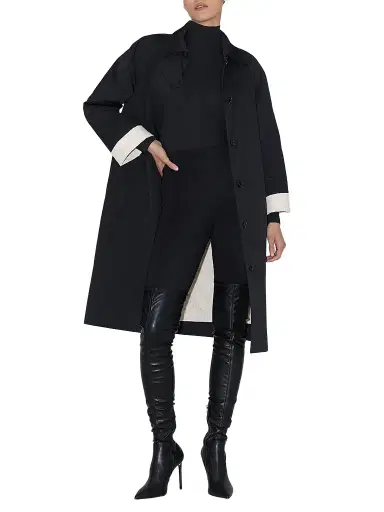 Soia & Kyo Women's Ulla Twill Car Coat - Black - Size Large | Thumbnail 1 Soia & Kyo Women's Ulla Twill Car Coat - Black - Size Large | Thumbnail 1