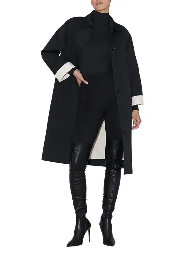 Soia & Kyo Women's Ulla Twill Car Coat - Black - Size Large