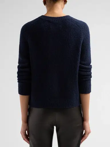 Lisa Yang Women's Solene Cashmere-Silk Regular-Fit Sweater - Navy - Size Medium | Thumbnail 3