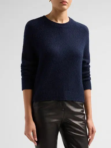 Lisa Yang Women's Solene Cashmere-Silk Regular-Fit Sweater - Navy - Size Medium | Thumbnail 4