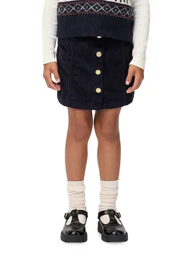 Molo Little Girl's & Girl's Bera Corduroy Skirt - Navy Blazer | Thumbnail 3