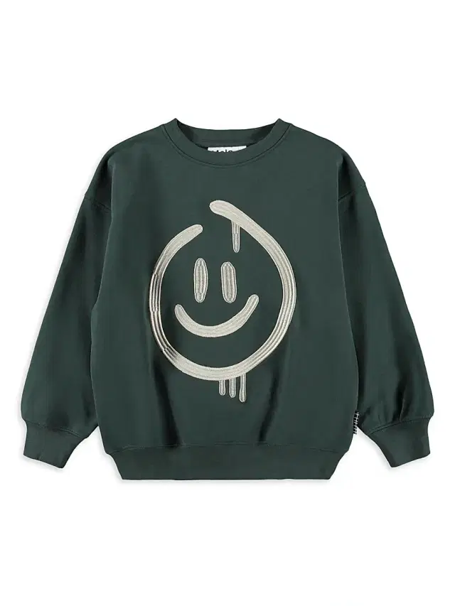 Molo Little Kid's & Kid's Smiley Crewneck Sweatshirt - Taxus