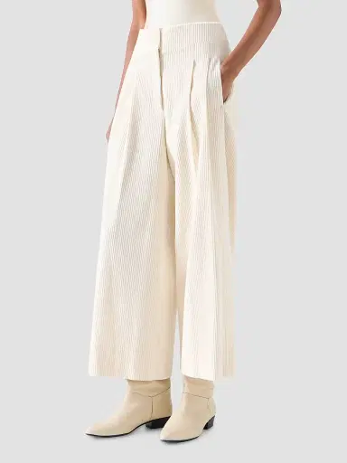 Akris punto Women's Federica Cotton Corduroy Crop Pants - Winter White | Thumbnail 5