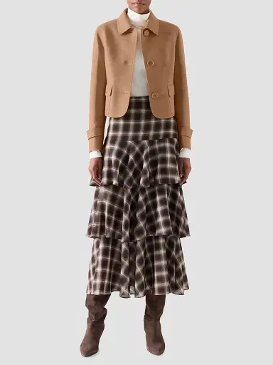 Akris punto Women's Boxy Wool-Blend Jacket - Camel | Thumbnail 2
