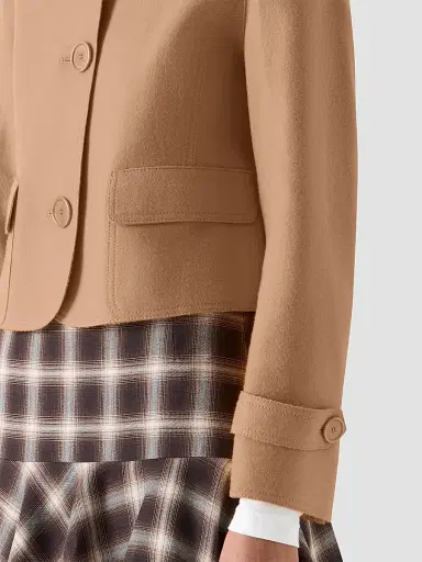 Akris punto Women's Boxy Wool-Blend Jacket - Camel | Thumbnail 5