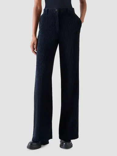 Akris punto Women's Celia Techno Corduroy Pants - Navy | Thumbnail 2