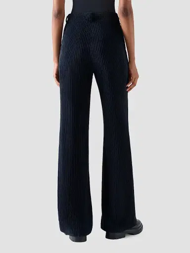 Akris punto Women's Celia Techno Corduroy Pants - Navy | Thumbnail 3