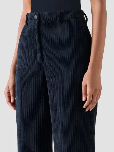 Akris punto Women's Celia Techno Corduroy Pants - Navy | Thumbnail 4