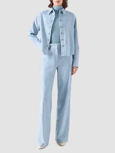 Akris punto Women's Winter Denim Shirt - Light Blue | Thumbnail 2