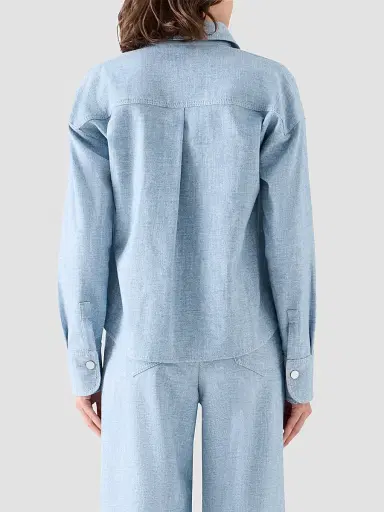 Akris punto Women's Winter Denim Shirt - Light Blue | Thumbnail 3