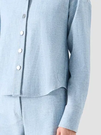 Akris punto Women's Winter Denim Shirt - Light Blue | Thumbnail 5