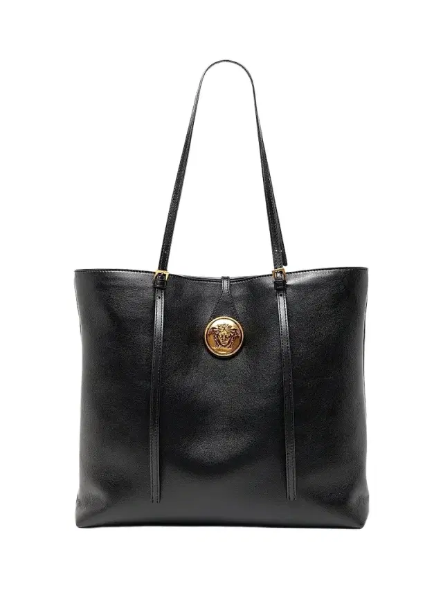Women's Medusa Leather Tote Bag - Black Gold