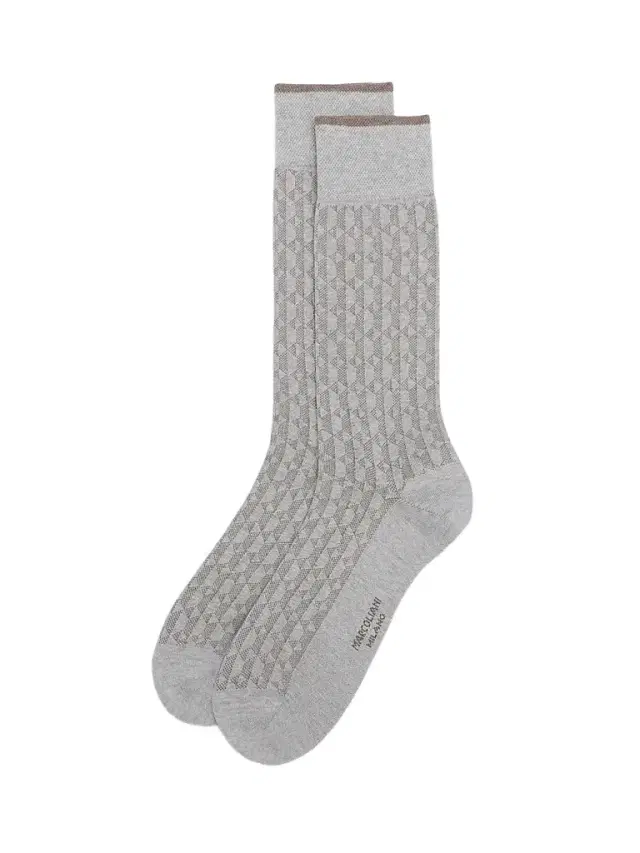 Men's Diamond Vintage Texture Cotton-Nylon Socks - Pearl