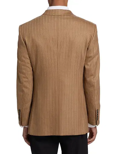 Tom Ford Men's Herringbone Stripe Double-Breasted Blazer | Thumbnail 4 Tom Ford Men's Herringbone Stripe Double-Breasted Blazer | Thumbnail 4