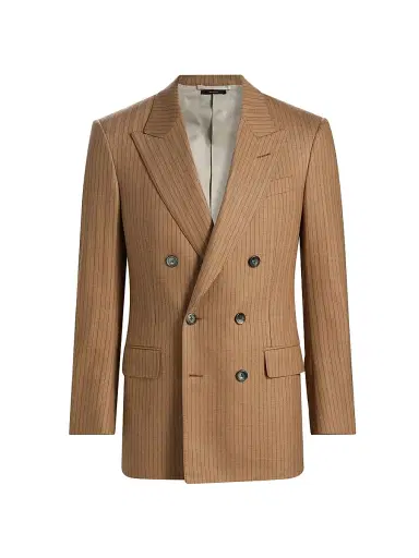 Tom Ford Men's Herringbone Stripe Double-Breasted Blazer | Thumbnail 1 Tom Ford Men's Herringbone Stripe Double-Breasted Blazer | Thumbnail 1