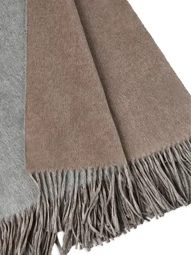Brunello Cucinelli Silk Double Cloth Throw with Fringe | Thumbnail 2 Brunello Cucinelli Silk Double Cloth Throw with Fringe | Thumbnail 2