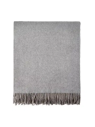 Brunello Cucinelli Silk Double Cloth Throw with Fringe | Thumbnail 1 Brunello Cucinelli Silk Double Cloth Throw with Fringe | Thumbnail 1