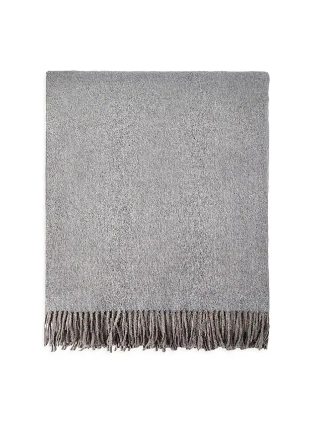 Brunello Cucinelli Silk Double Cloth Throw with Fringe
