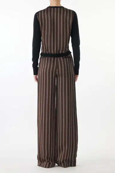 Jason Wu Collection MERINO KNIT CARDIGAN WITH WOVEN STRIPED BACK | Thumbnail 2