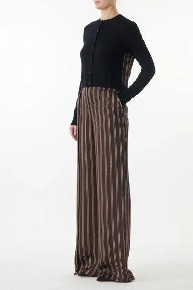 Jason Wu Collection MERINO KNIT CARDIGAN WITH WOVEN STRIPED BACK | Thumbnail 4