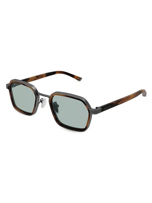 Men's Noble Tip 51MM Square Sunglasses - Rutenium