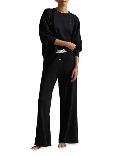 Polo Ralph Lauren Women's French Terry 2-Piece Pajama Set - Polo Black | Thumbnail 2