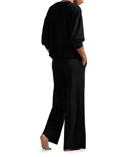 Polo Ralph Lauren Women's French Terry 2-Piece Pajama Set - Polo Black | Thumbnail 3