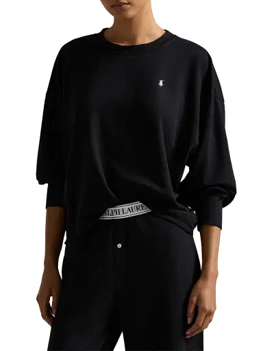 Polo Ralph Lauren Women's French Terry 2-Piece Pajama Set - Polo Black | Thumbnail 4